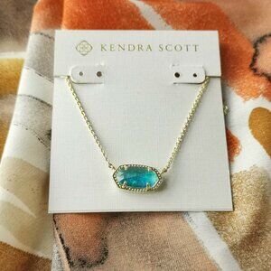 Kendra Scott - Elisa - Gold Aqua Kyocera Opal Necklace